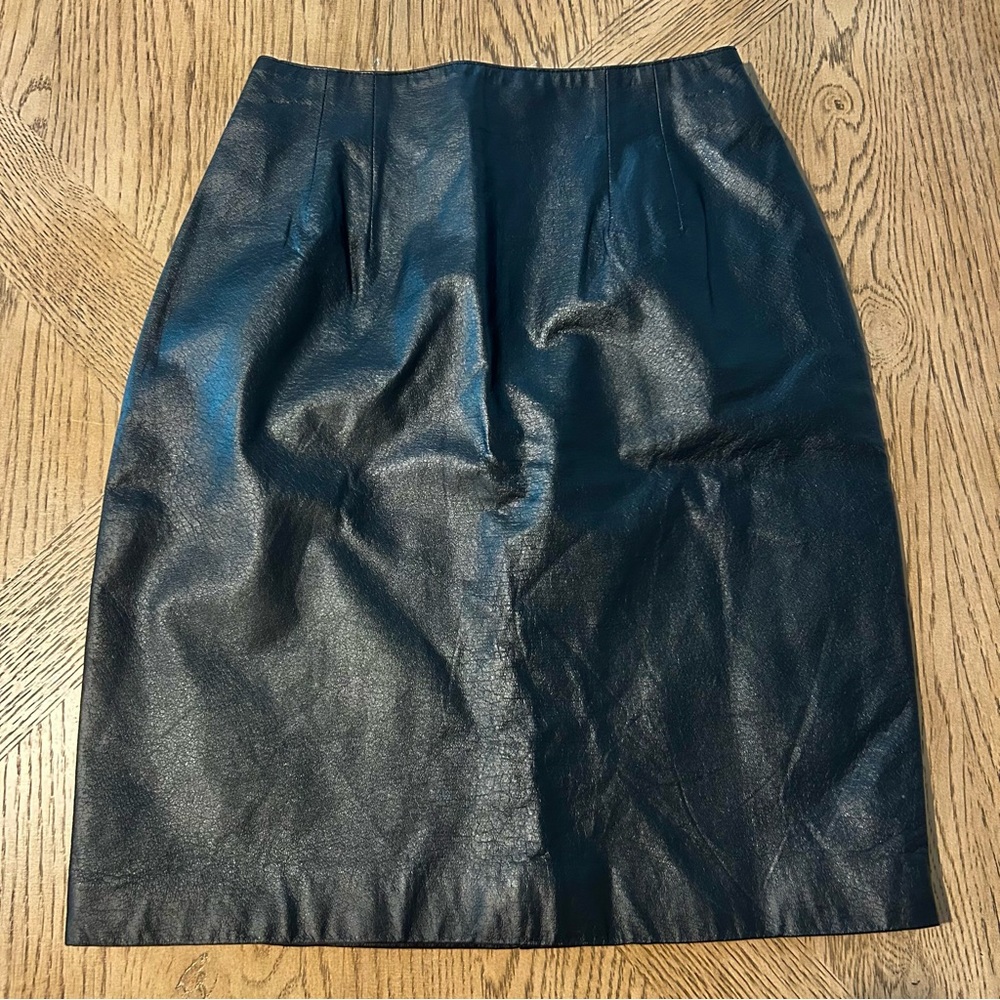 Vintage Bagatelle 100% Leather Pencil Skirt Lined Size 4 Grunge Y2K Preppy
